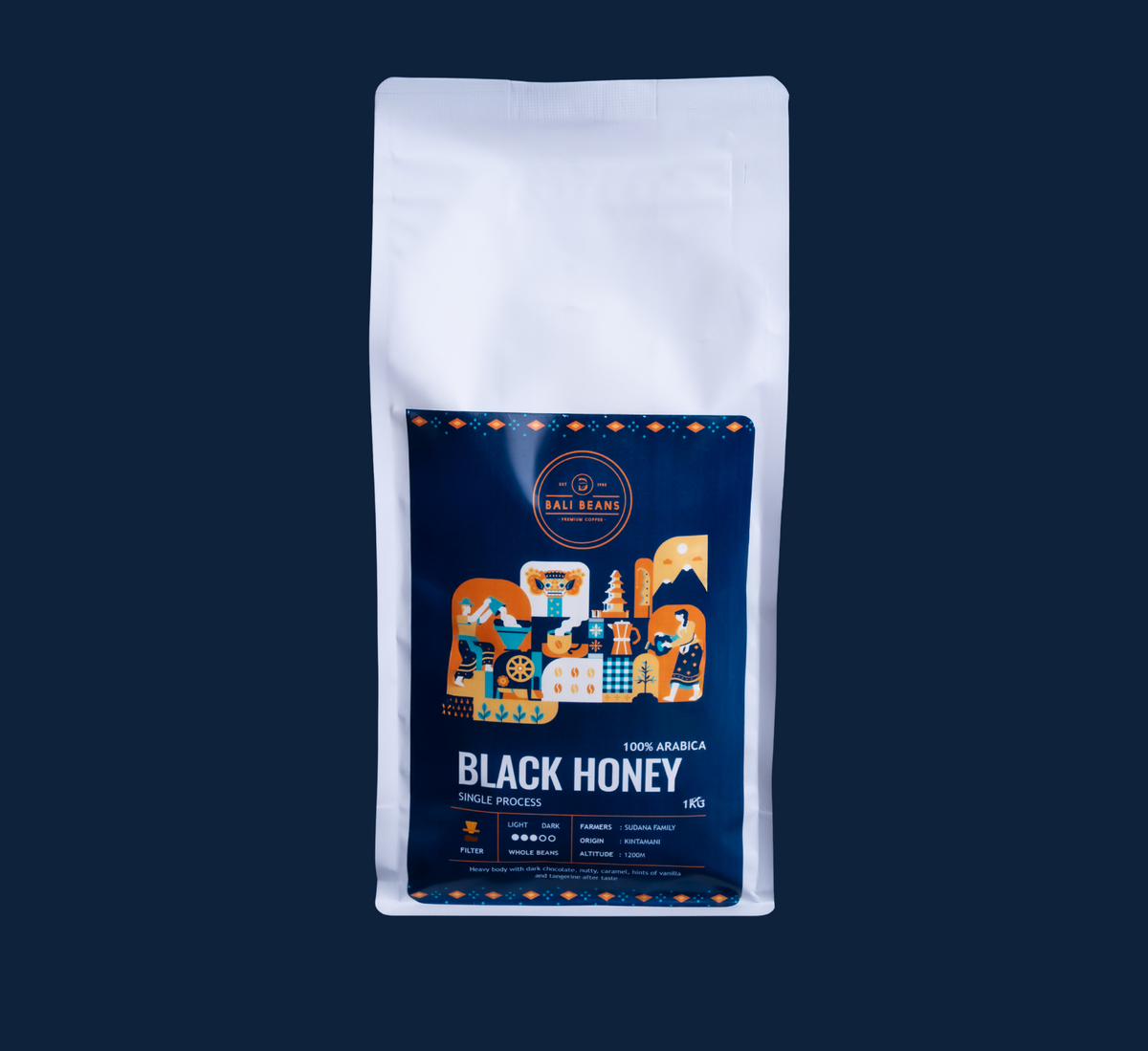 Sudana Family Microlot – 1 Kg Black Honey Process Organic Bali Roasted Coffee