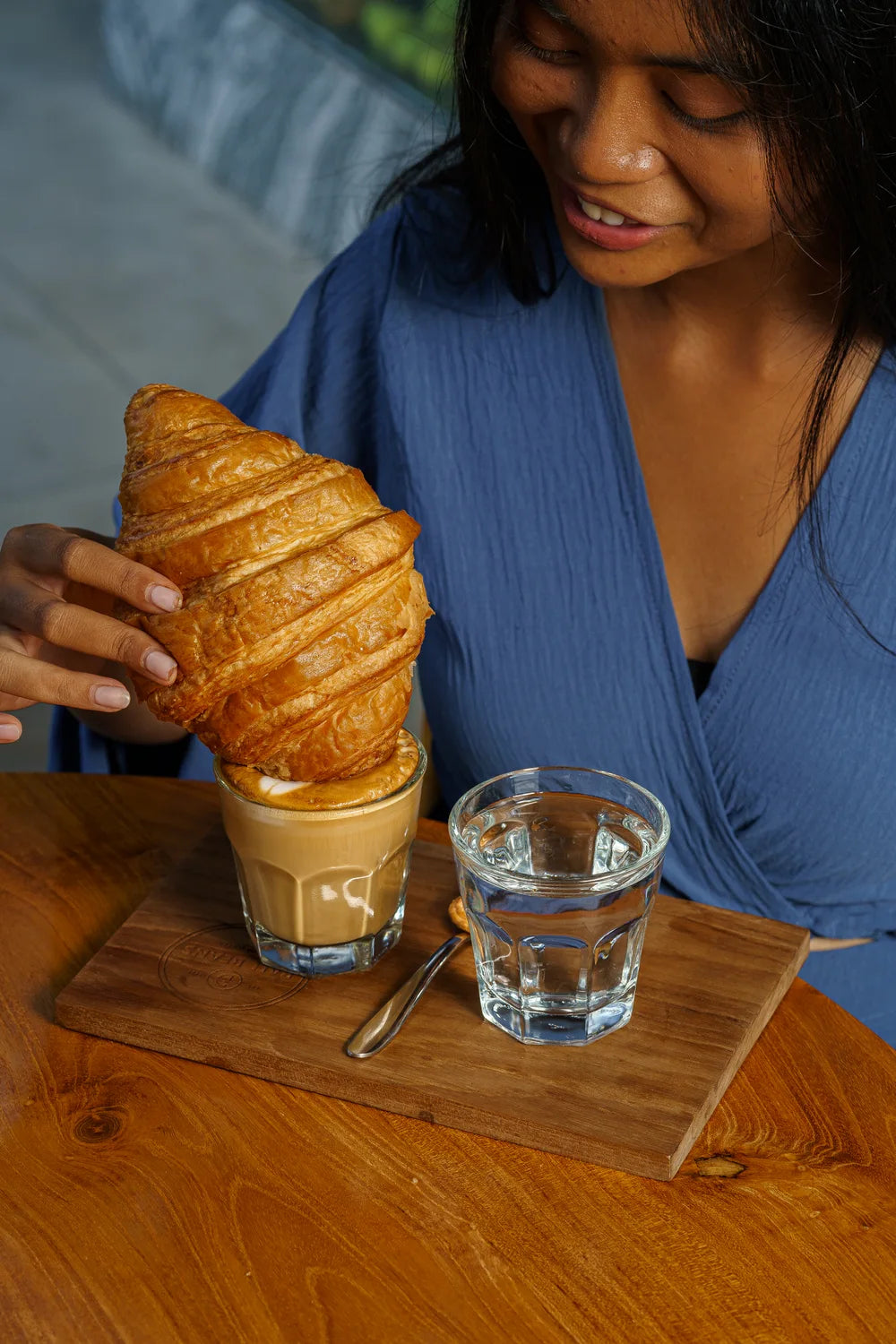 Enjoying coffee and a croissant at Bali Beans Umalas